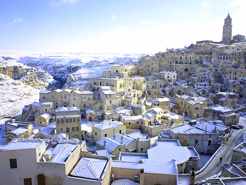 Matera con la neve, Sasso Barisano  - 15 dicembre 2007